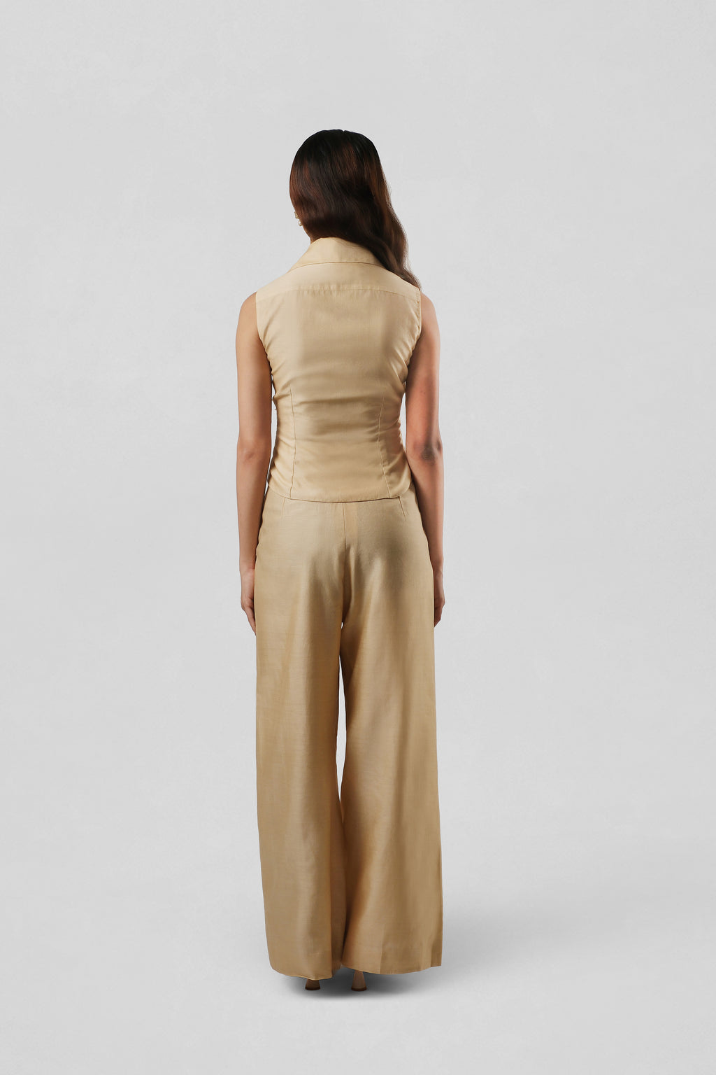 Back view of Mira Co-ord featuring structured yet flowy silhouette