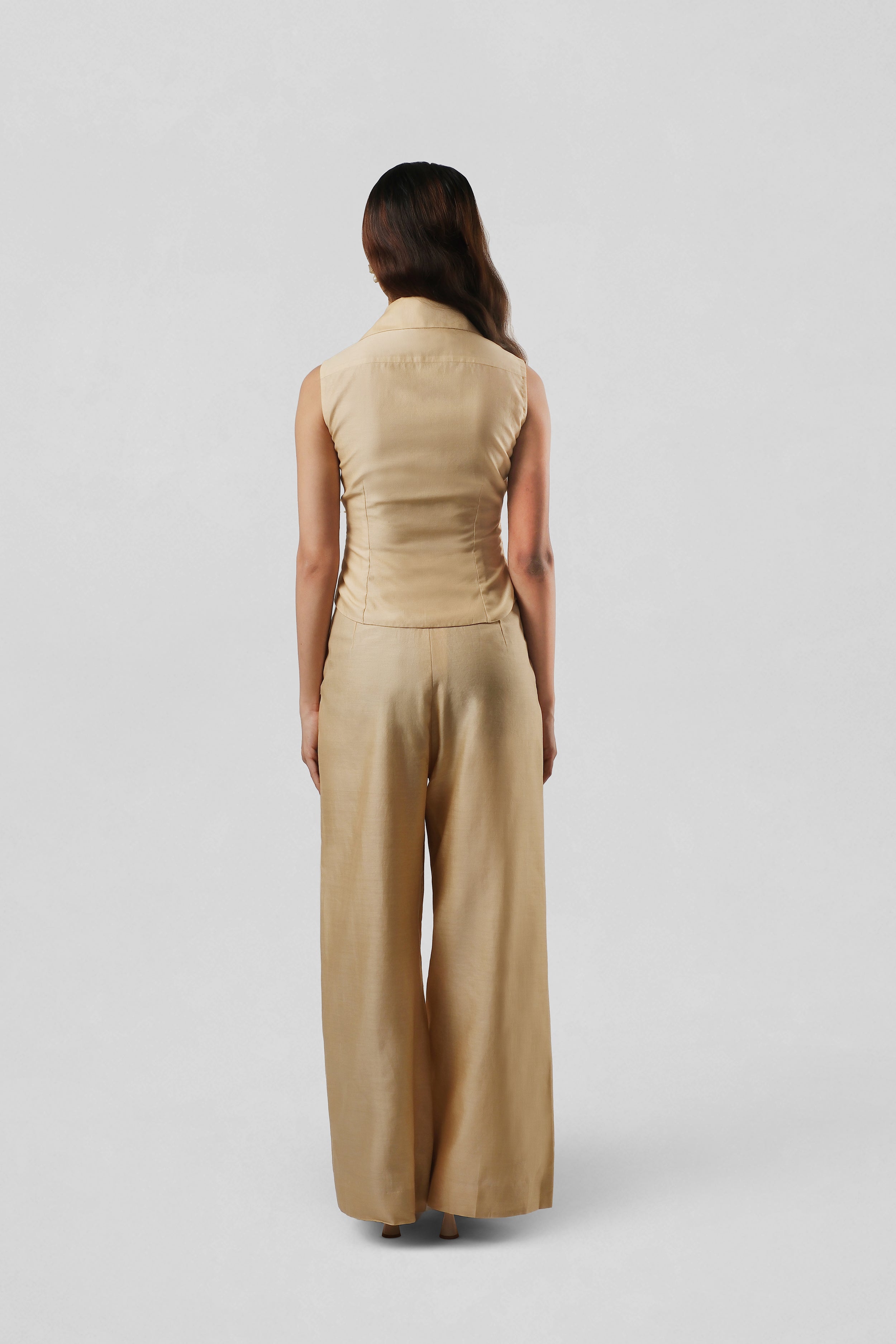 Back view of Mira Co-ord featuring structured yet flowy silhouette